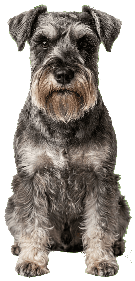 A Schnauzer — a plant-based diet client of The Holistic Canine
